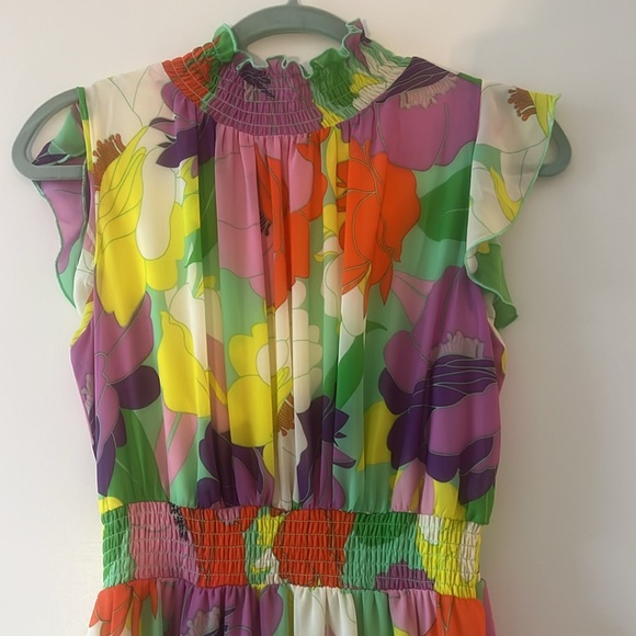 NWT Smocked Mock Neck Tiered Maxi Dress - Picture 2 of 5